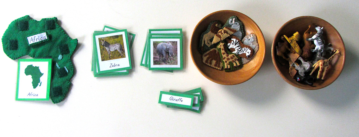 Animals of Africa for the Montessori Wall Map & Quietbook with ...